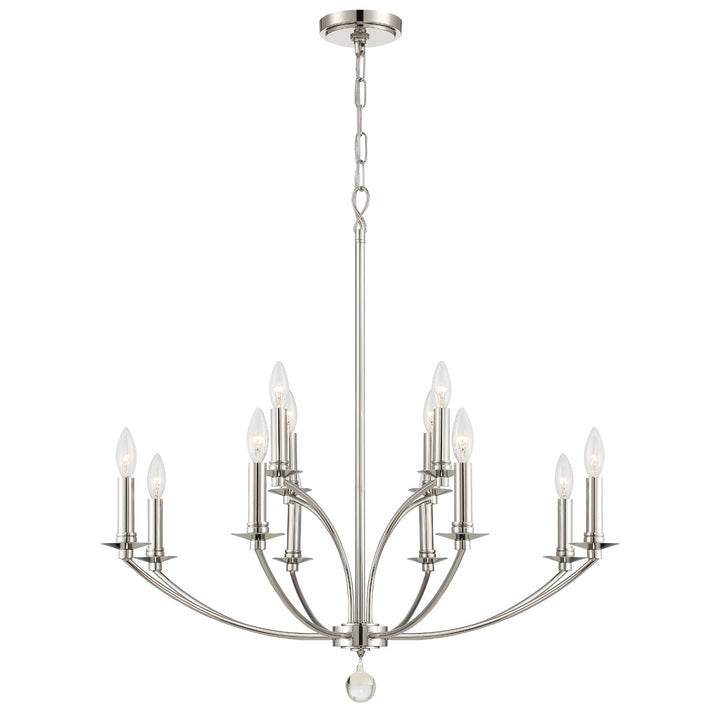 Mila 12 Light Polished Nickel Chandelier Crystorama