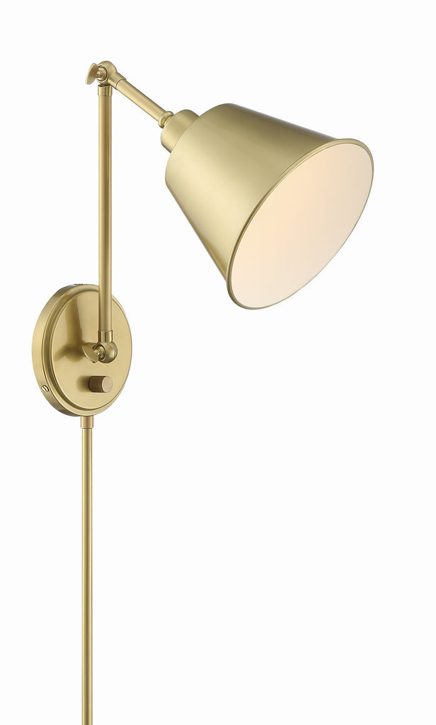 Mitchell 1 Light Aged Brass Task Sconce Crystorama