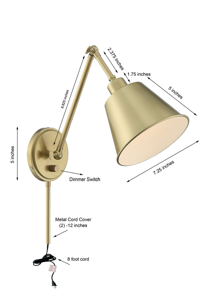 Mitchell 1 Light Aged Brass Task Sconce Crystorama