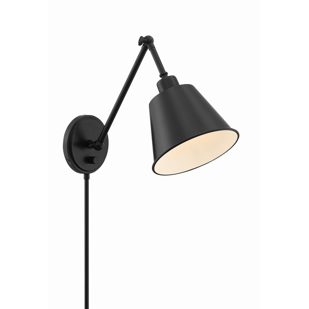 Mitchell 1 Light Matte Black Task Sconce Crystorama