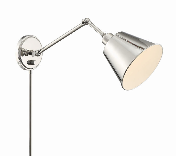 Mitchell 1 Light Polished Nickel Task Sconce Crystorama