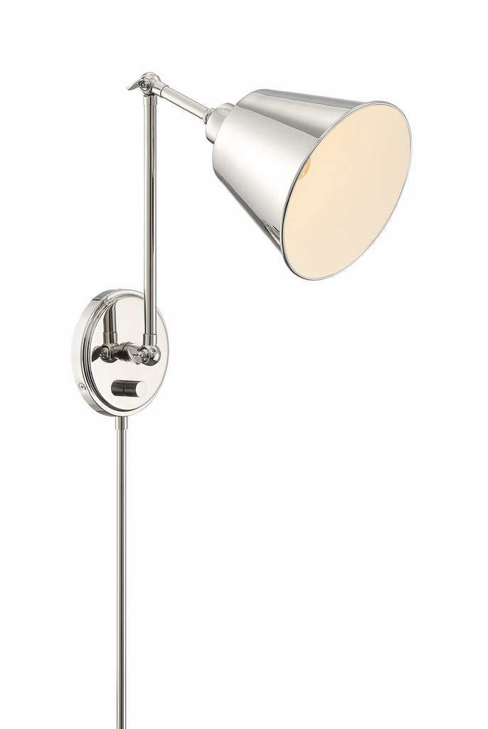 Mitchell 1 Light Polished Nickel Task Sconce Crystorama