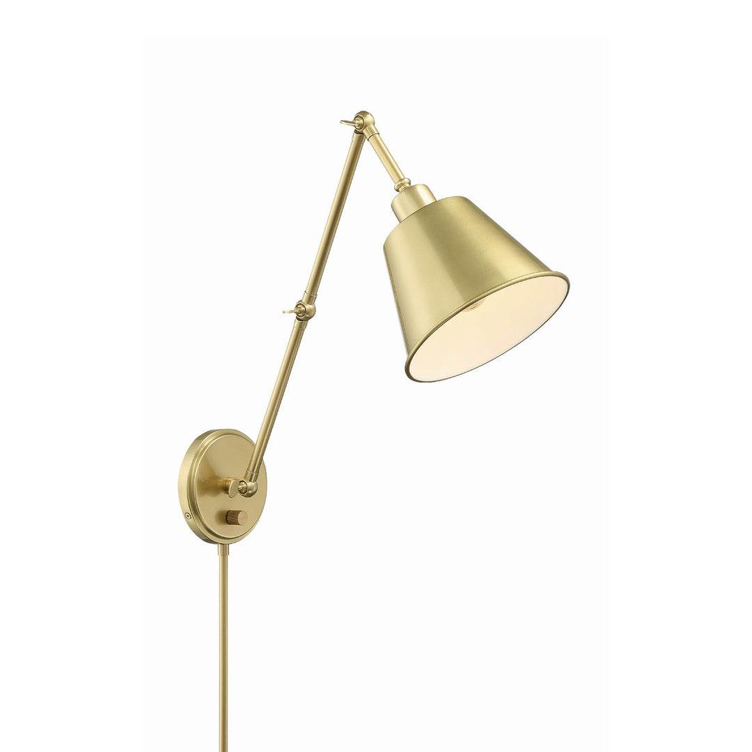 Mitchell 1 Light Aged Brass Task Sconce Crystorama