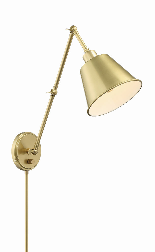 Mitchell 1 Light Aged Brass Task Sconce Crystorama