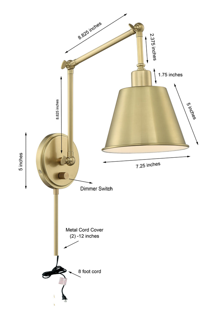 Mitchell 1 Light Aged Brass Task Sconce Crystorama