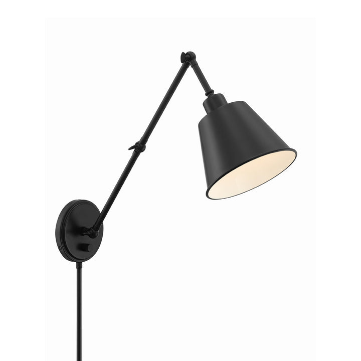 Mitchell 1 Light Matte Black Task Sconce Crystorama