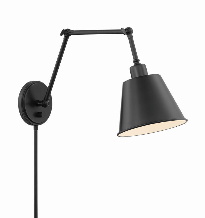 Mitchell 1 Light Matte Black Task Sconce Crystorama