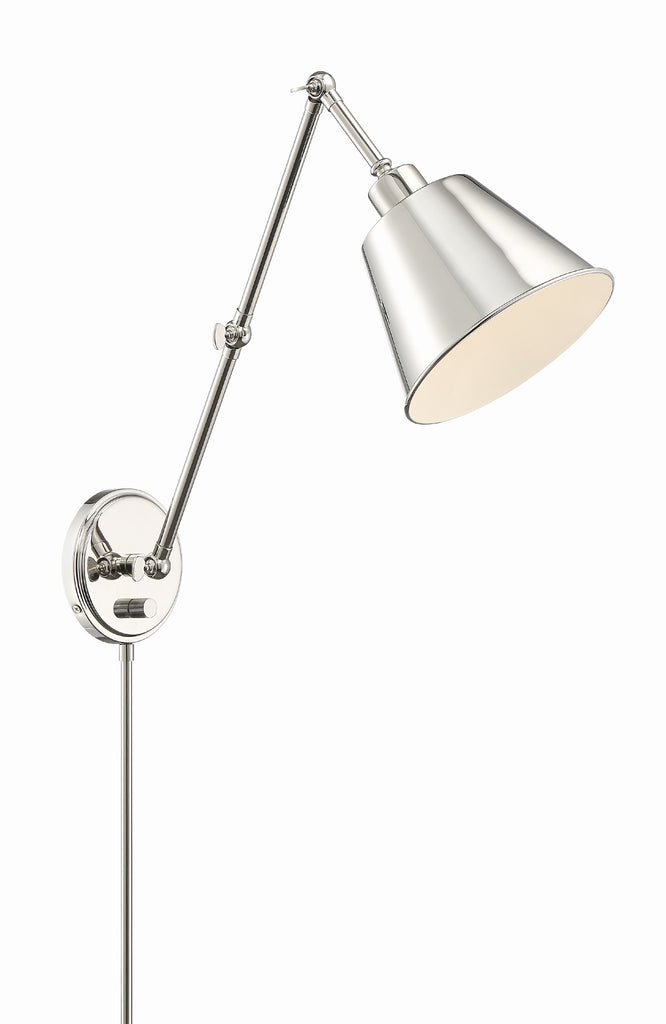 Mitchell 1 Light Polished Nickel Task Sconce Crystorama