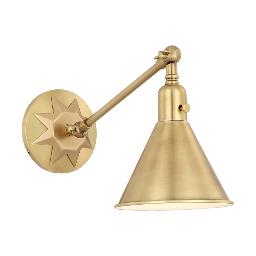 Morgan 1 Light Aged Brass Task Sconce Crystorama