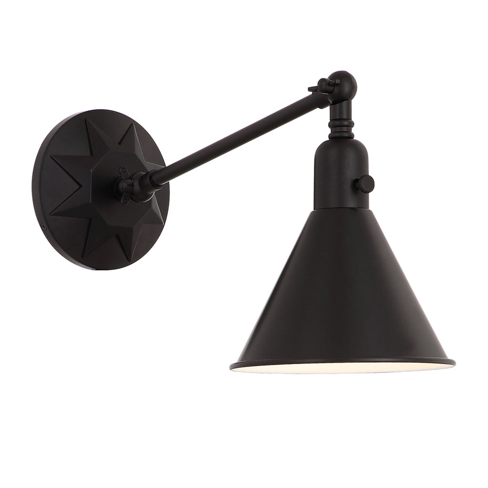 Morgan 1 Light Matte Black Task Sconce Crystorama