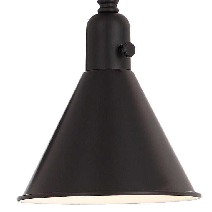 Morgan 1 Light Matte Black Task Sconce Crystorama