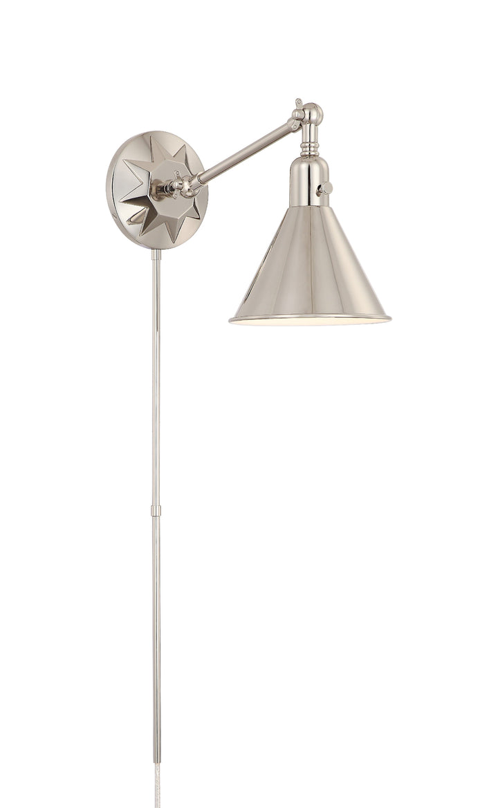 Morgan 1 Light Polished Nickel Task Sconce Crystorama