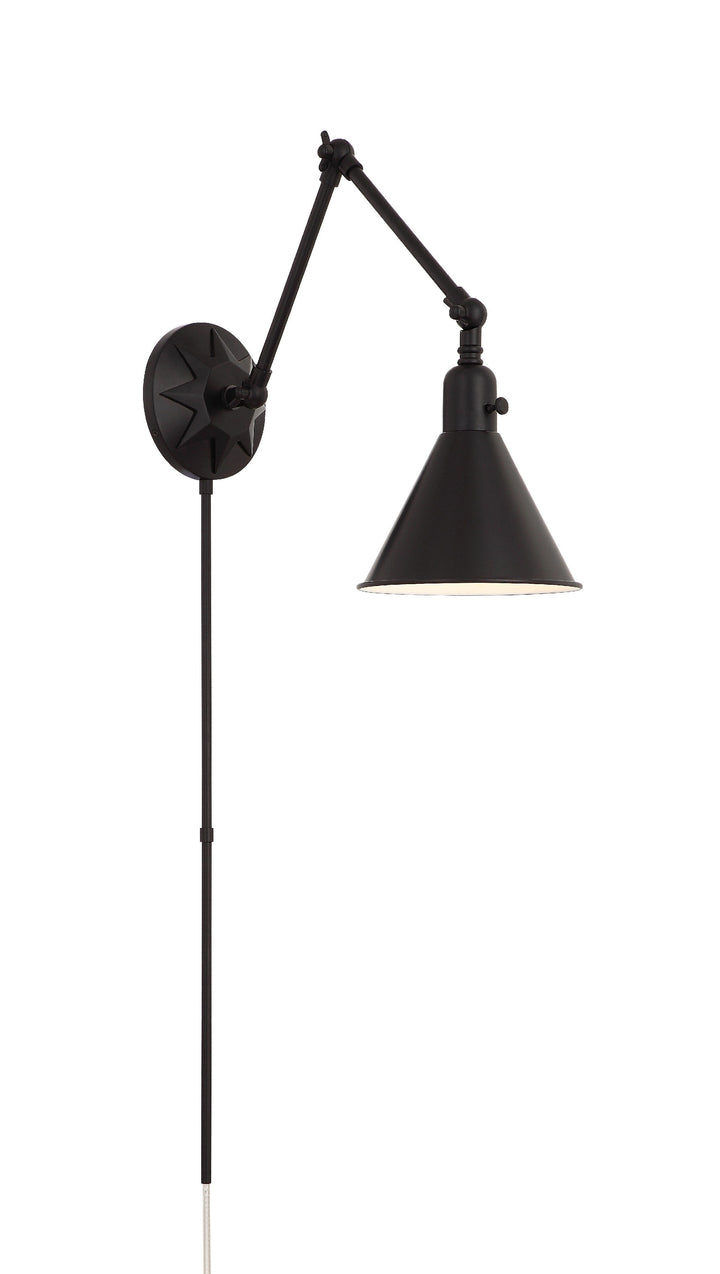 Morgan 1 Light Matte Black Task Sconce Crystorama