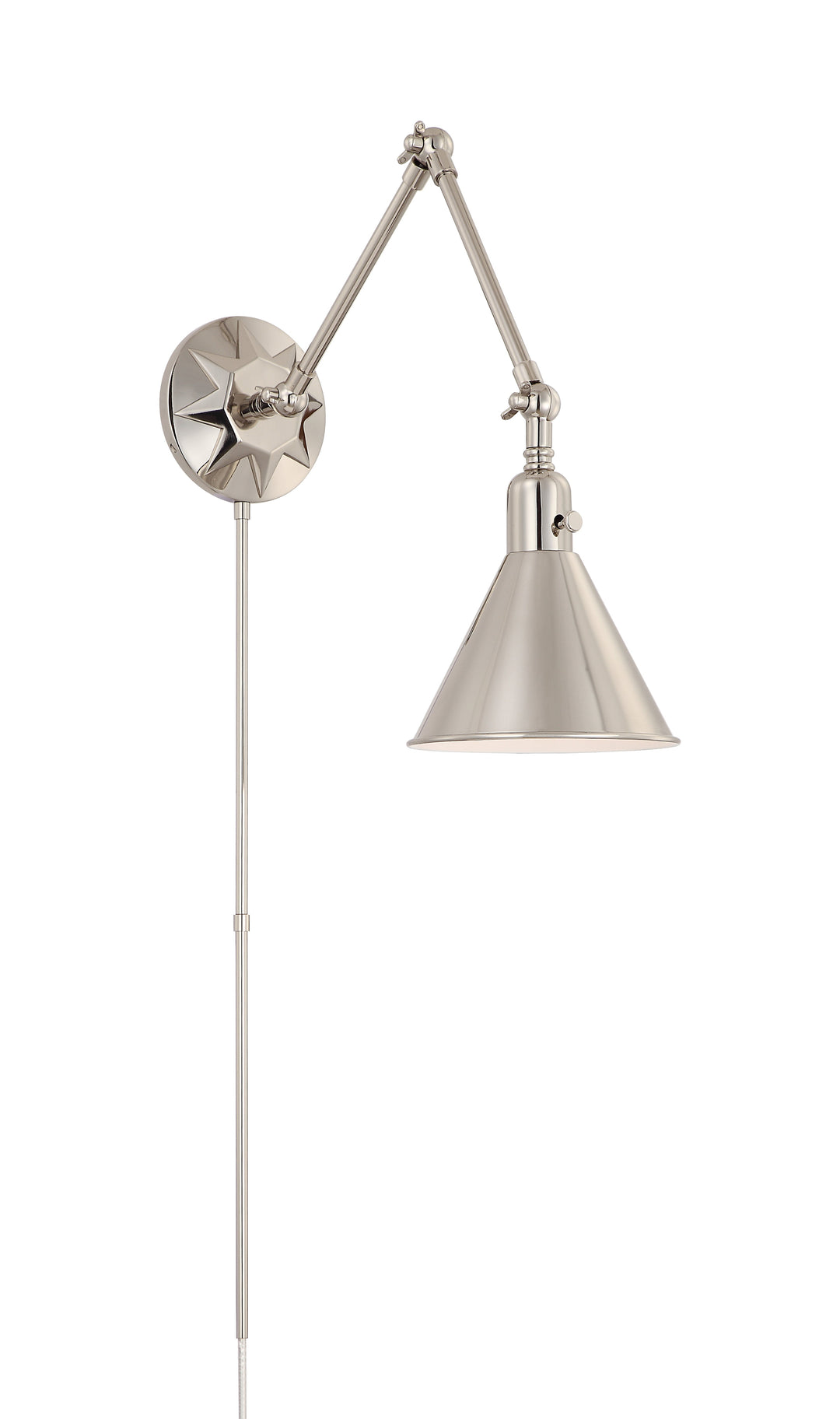 Morgan 1 Light Polished Nickel Task Sconce Crystorama