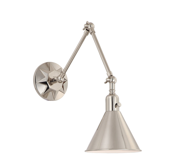 Morgan 1 Light Polished Nickel Task Sconce Crystorama