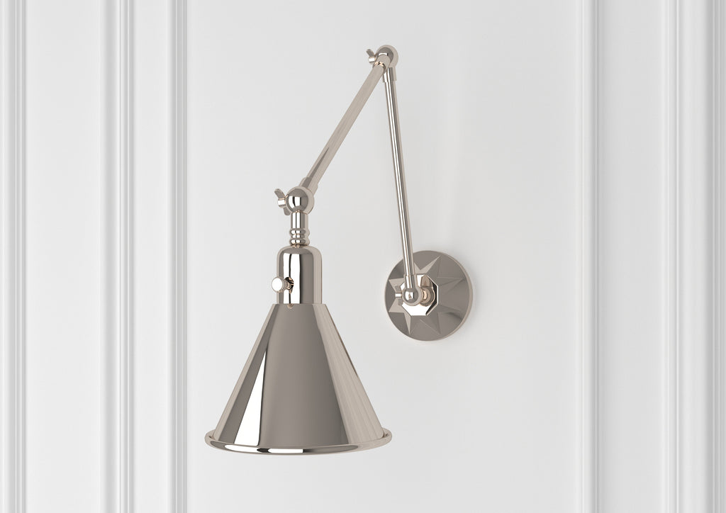 Morgan 1 Light Polished Nickel Task Sconce Crystorama