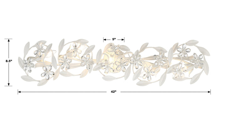 Crystorama Crystorama Marselle 5 Light Matte White Bathroom Vanity