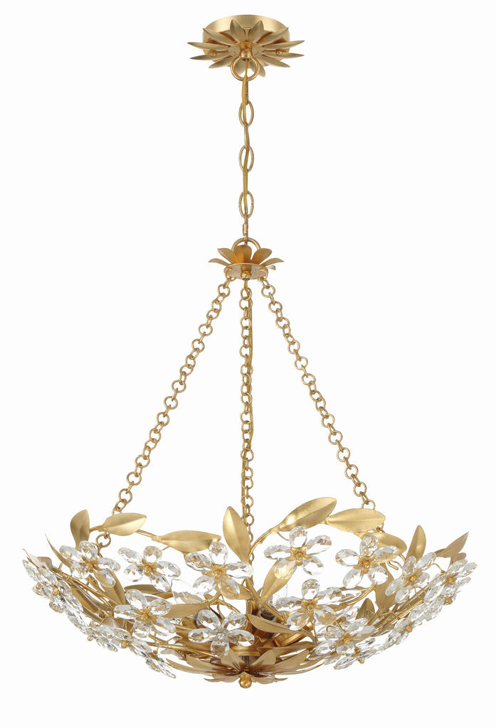 Marselle 6 Light Antique Gold Chandelier Crystorama