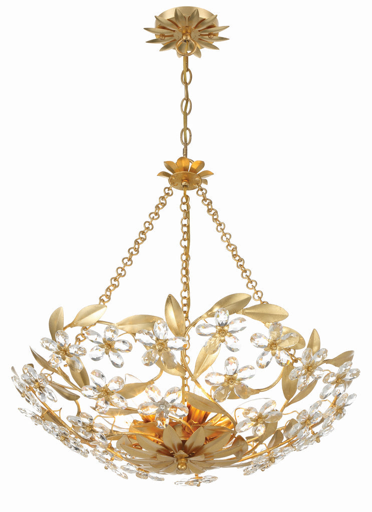 Marselle 6 Light Antique Gold Chandelier Crystorama