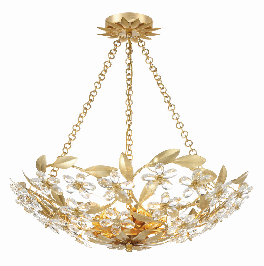 Marselle 6 Light Antique Gold Chandelier Crystorama