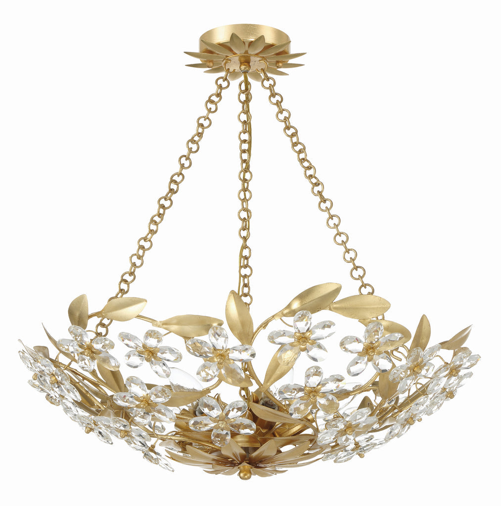 Marselle 6 Light Antique Gold Chandelier Crystorama