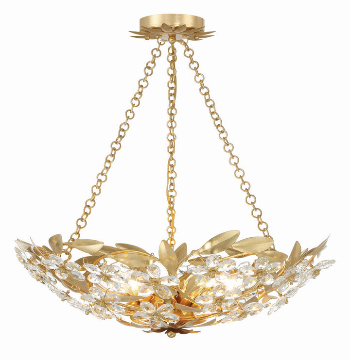 Marselle 6 Light Antique Gold Chandelier Crystorama