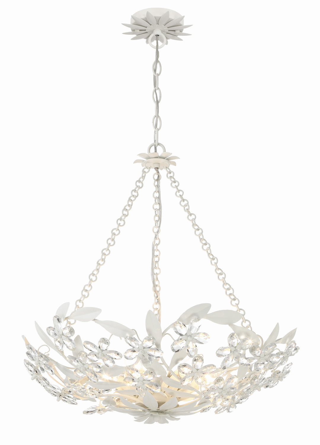 Marselle 6 Light Matte White Chandelier Crystorama