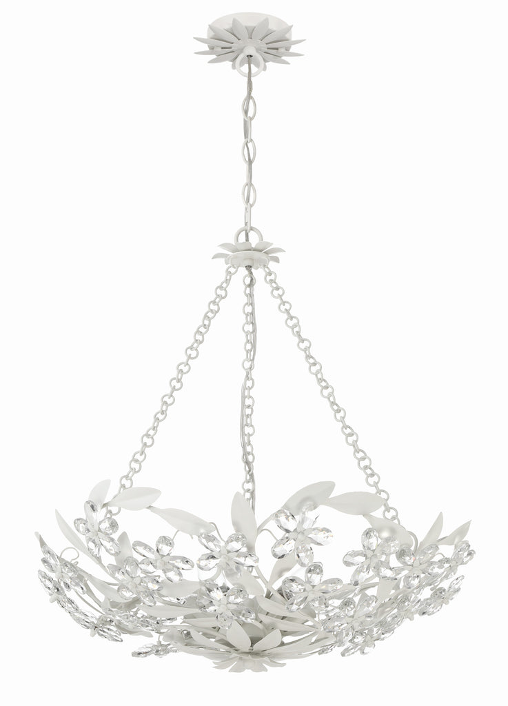 Marselle 6 Light Matte White Chandelier Crystorama