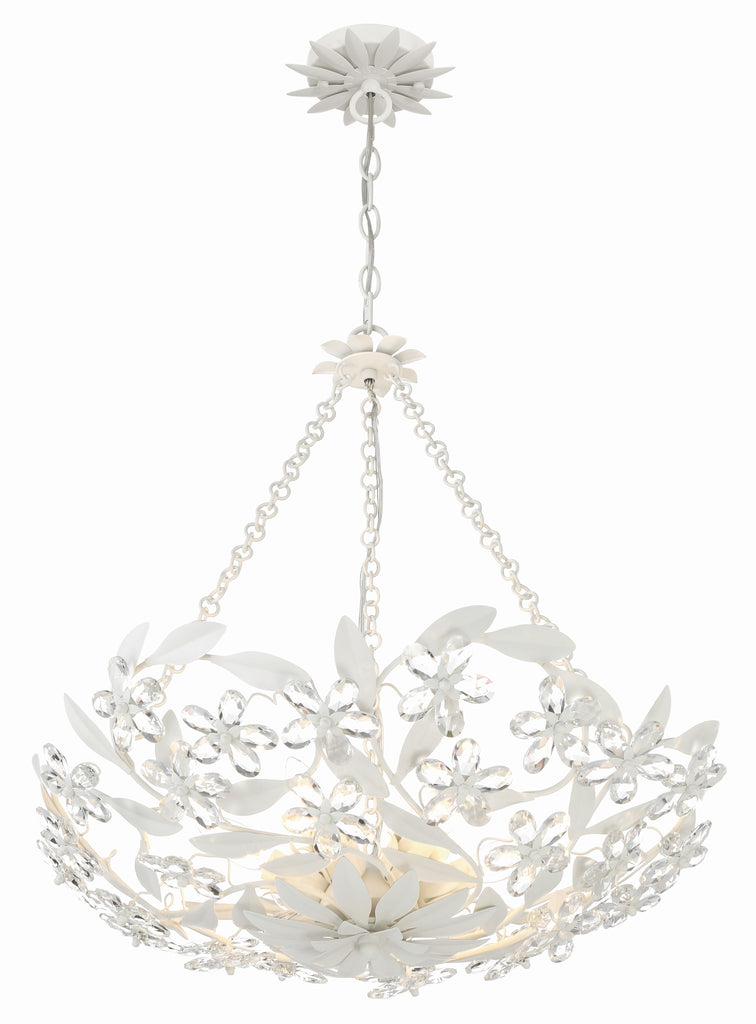 Marselle 6 Light Matte White Chandelier Crystorama