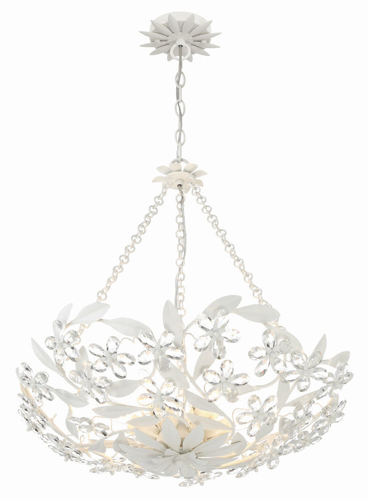 Marselle 6 Light Matte White Chandelier Crystorama