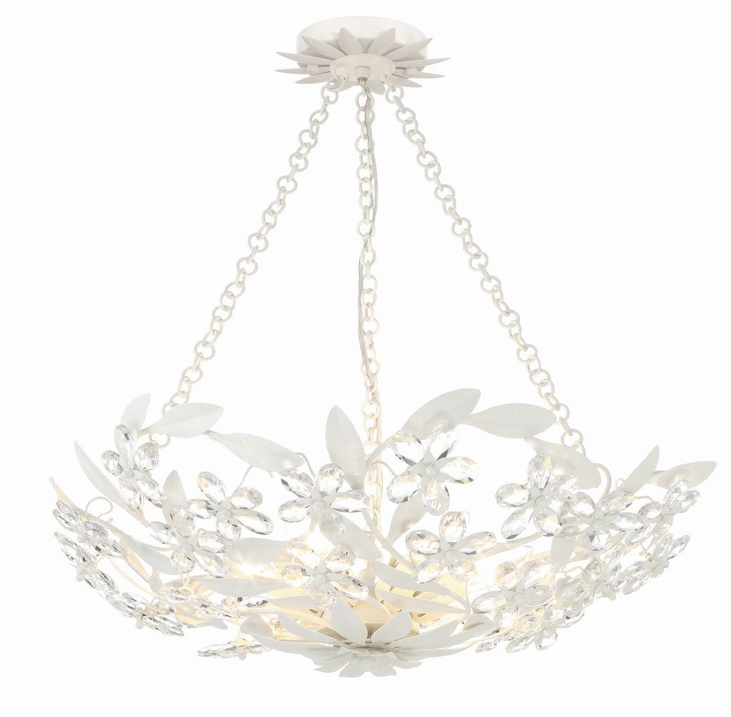 Marselle 6 Light Matte White Chandelier Crystorama