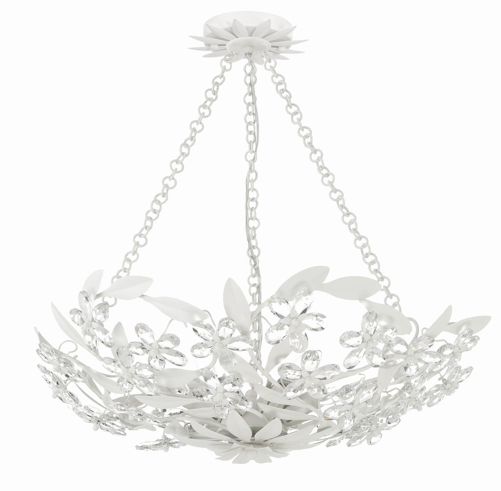 Marselle 6 Light Matte White Chandelier Crystorama