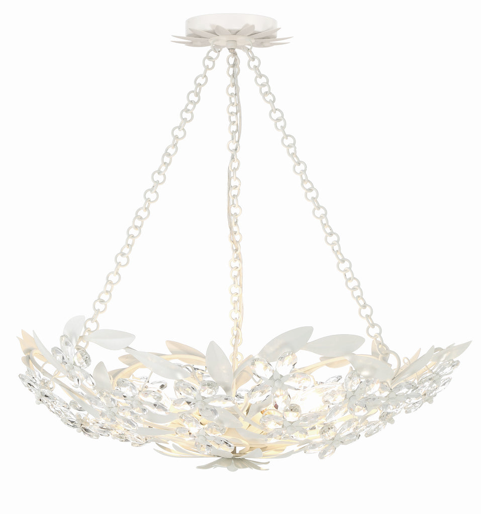 Marselle 6 Light Matte White Chandelier Crystorama