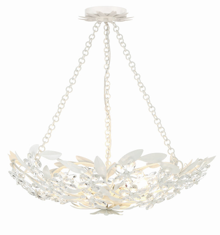 Marselle 6 Light Matte White Chandelier Crystorama