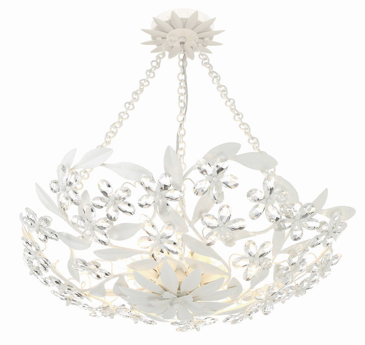 Marselle 6 Light Matte White Chandelier Crystorama