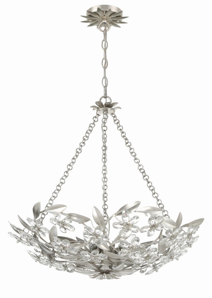 Marselle 6 Light Antique Silver Chandelier Crystorama