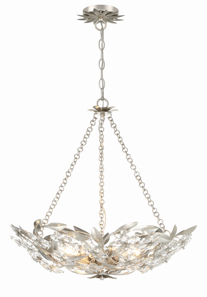 Marselle 6 Light Antique Silver Chandelier Crystorama