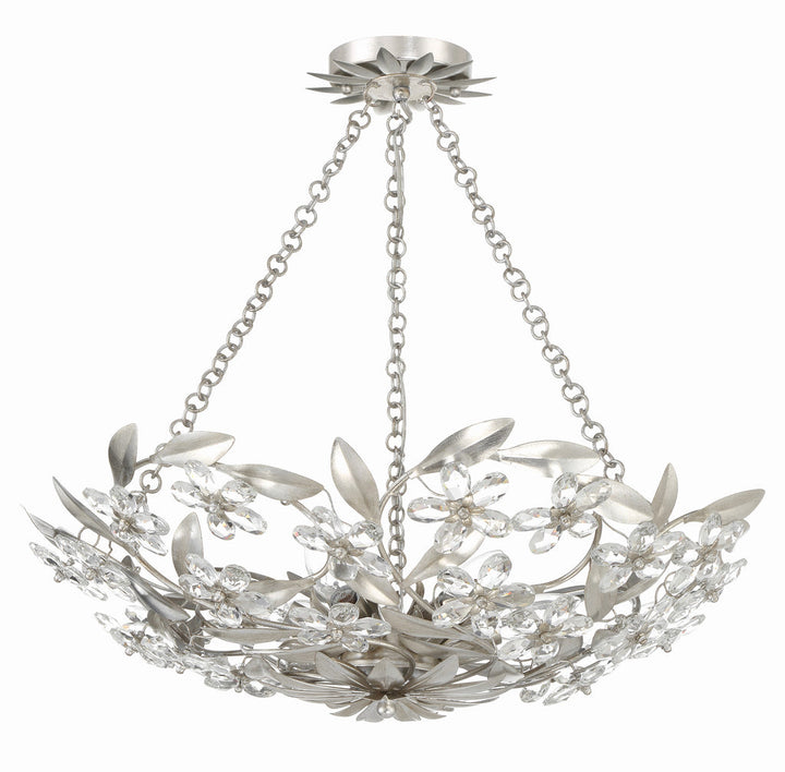 Marselle 6 Light Antique Silver Chandelier Crystorama