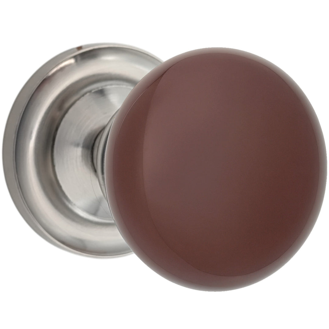 Magnifique® Classic Door Set with Brown Porcelain Knobs (Several Finishes Available)