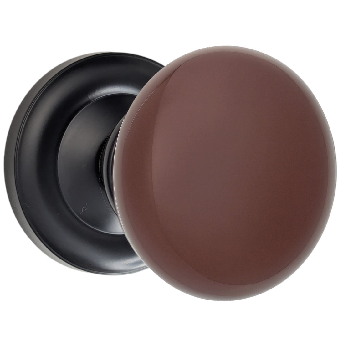 Magnifique® Classic Door Set with Brown Porcelain Knobs (Several Finishes Available)