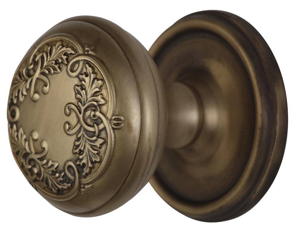 Traditional Rosette Door Set with Floral Leaf Pattern Knob (Several Finishes Available) COPPER MOUNTAIN HARDWARE