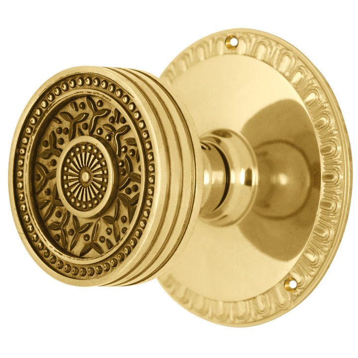 Egg & Dart Rosette Door Set with Rice Pattern Door Knobs (Several Finishes Available)