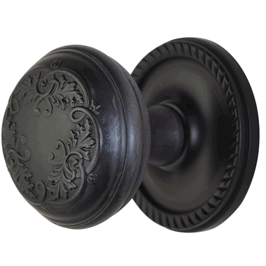 Georgian Roped Rosette Door Set with Floral Leaf Door Knobs (Several Finishes Available) COPPER MOUNTAIN HARDWARE