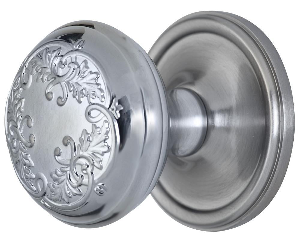 Traditional Rosette Door Set with Floral Leaf Pattern Knob (Several Finishes Available) COPPER MOUNTAIN HARDWARE