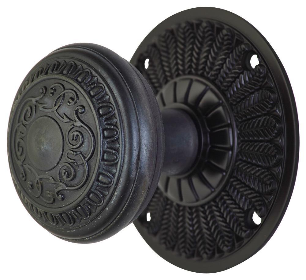 Feather Rosette Door Set with Egg & Dart Door Knobs (Several Finishes Available) COPPER MOUNTAIN HARDWARE