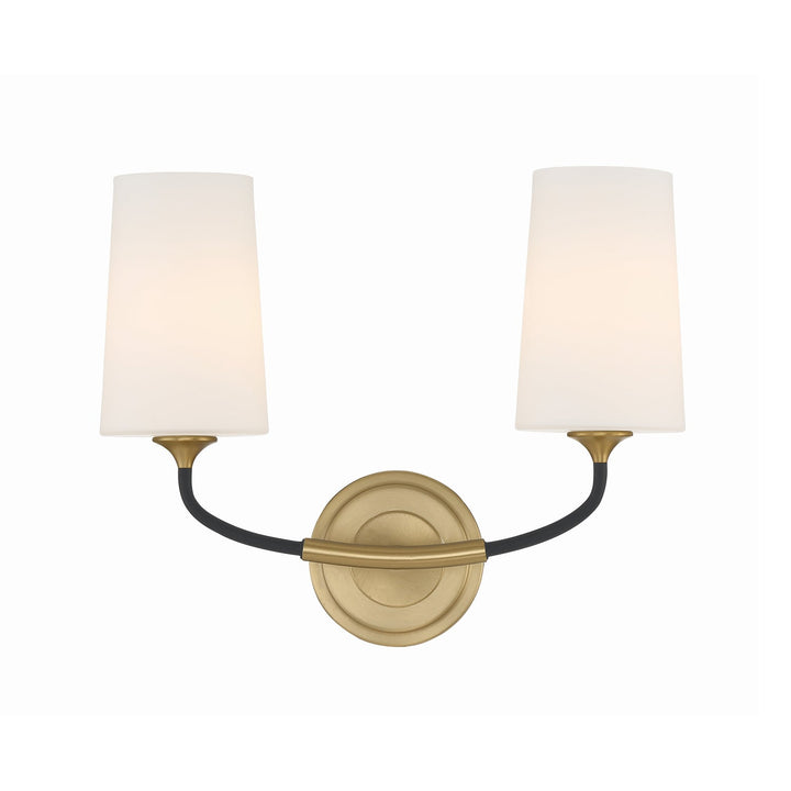 Niles 2 Light Black Forged + Modern Gold Sconce Crystorama