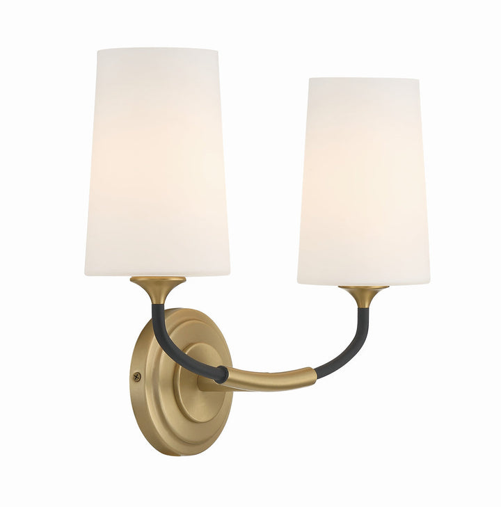 Niles 2 Light Black Forged + Modern Gold Sconce Crystorama