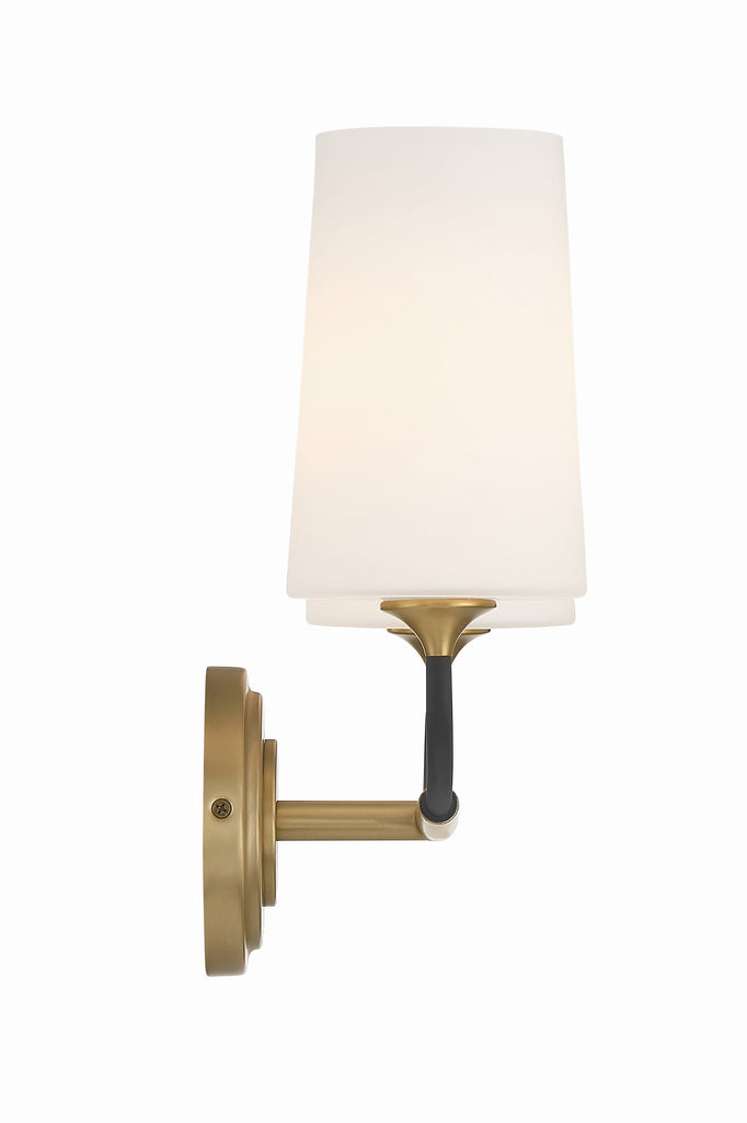 Niles 2 Light Black Forged + Modern Gold Sconce Crystorama