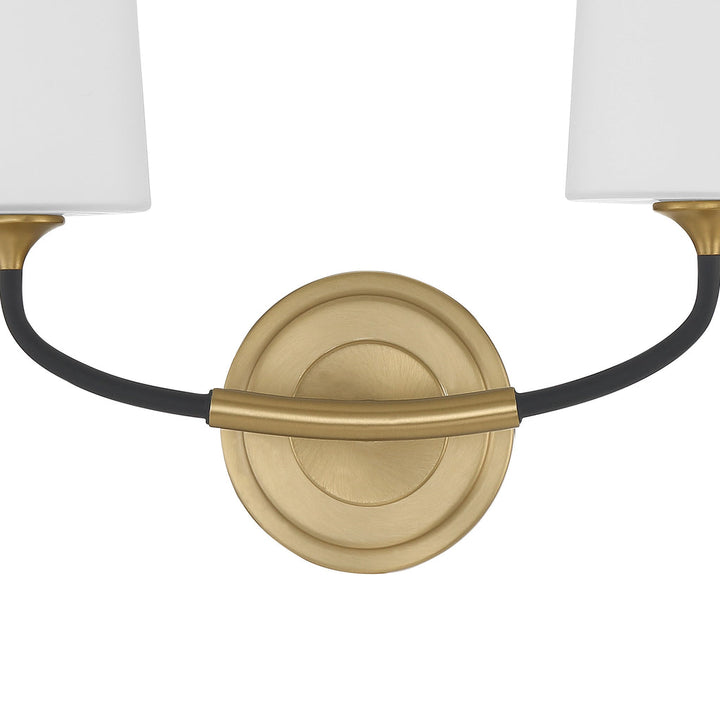 Niles 2 Light Black Forged + Modern Gold Sconce Crystorama