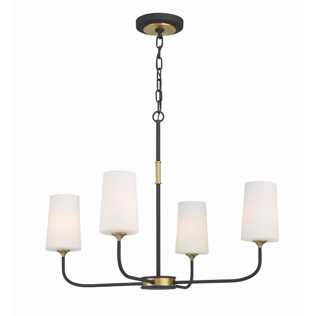 Niles 4 Light Black Forged + Modern Gold Chandelier Crystorama